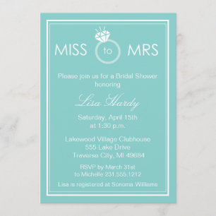 Miss to Mrs Bridal Shower Invitation - Any Colour