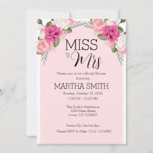 Miss to Mrs Bridal Shower Invitation Template
