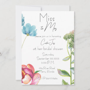 Miss to Mrs Bridal Shower Invite
