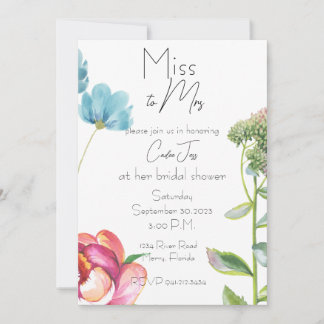 Miss to Mrs Bridal Shower Invite