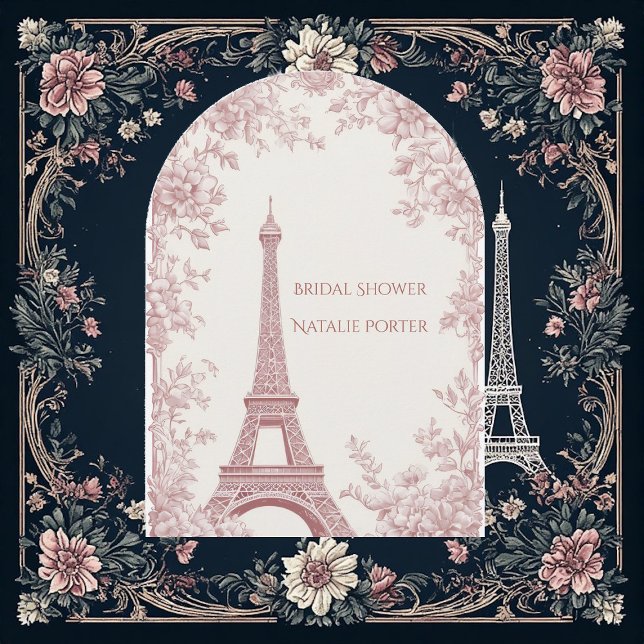 Miss to Mrs Bridal Shower Paris Shabby Chic Arch  Invitation (Miss to Mrs Bridal Shower Paris Shabby Chic Arch Invitation)