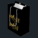 Miss to Mrs Bridal Shower Party Gold Foil Medium Gift Bag<br><div class="desc">Miss to Mrs Bridal Shower Black and Gold Foil Script Gift Bag for a Modern and Elegant Bridal Shower or Bachelorette Party.</div>