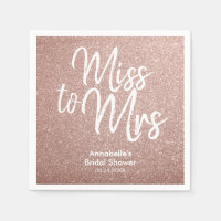 Miss to Mrs Bridal Shower Rose Gold Glitter Glam