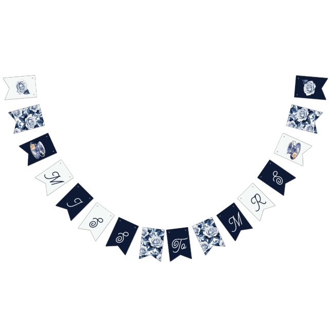 Miss to Mrs. Bridal Shower Something Blue Bunting (All)