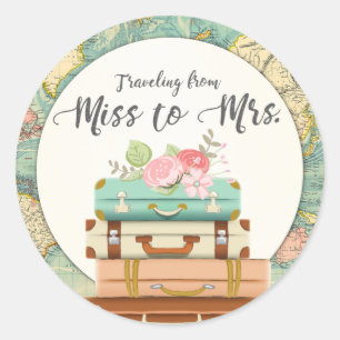 Miss to Mrs Bridal Shower Sticker Envelope Seal