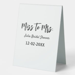 Miss to Mrs bridal shower stylish simple add name 