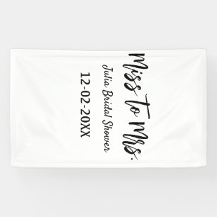 Miss to Mrs bridal shower stylish simple add name  Banner