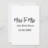 Miss to Mrs bridal shower stylish simple add name 