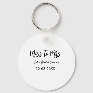Miss to Mrs bridal shower stylish simple add name Key Ring