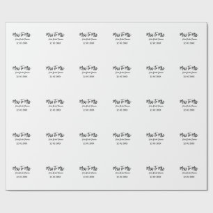 Miss to Mrs bridal shower stylish simple add name  Wrapping Paper