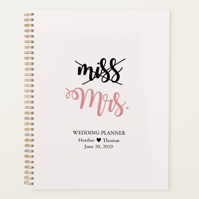 Miss to Mrs Bridal Wedding Daily Planner (Front)