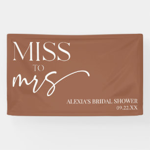 Miss To Mrs Brown Boho Bohemian Bridal Shower Banner
