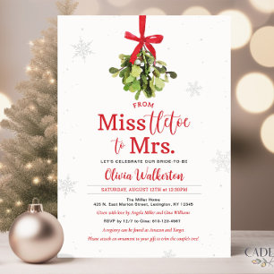 Miss to Mrs. Christmas Bridal Shower Invitation