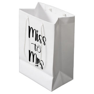 Miss to Mrs Congratulatory Wedding Engagement Medium Gift Bag