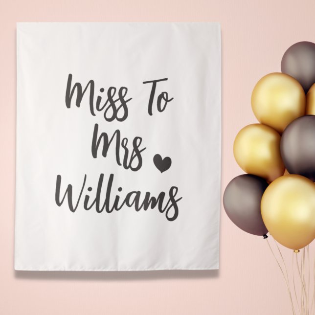 Miss to Mrs. | Custom Bridal Shower Backdrop Decor Tapestry (Creator Uploaded)