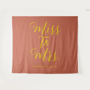 Miss to Mrs Fun Minimal Vintage Retro Bachelorette Tapestry