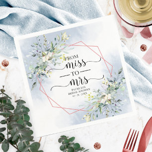 Miss to Mrs Greenery Geometric Bridal Shower Napki Napkin