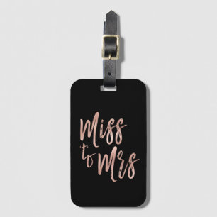 Miss to Mrs Honeymoon Rose Gold - Blush Pink Luggage Tag
