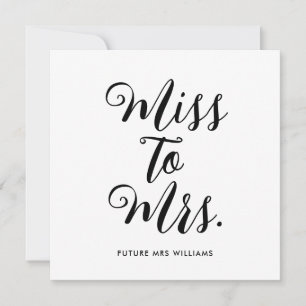 Miss to Mrs Modern Bridal Shower Bachelorette Invitation
