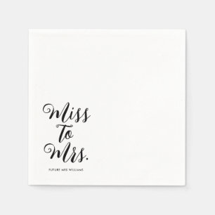 Miss to Mrs Modern Bridal Shower Bachelorette Napkin