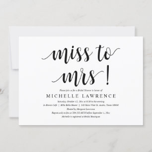 Miss to Mrs, Modern Bridal Shower Invitation