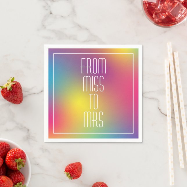 Miss to Mrs Modern Holographic Bridal Shower Napkin (Insitu)