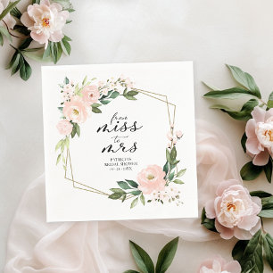 Miss to Mrs Pink Blush Geometric Bridal Shower Napkin