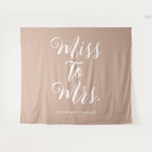 Miss to Mrs Retro Desert Theme Beige Bachelorette Tapestry