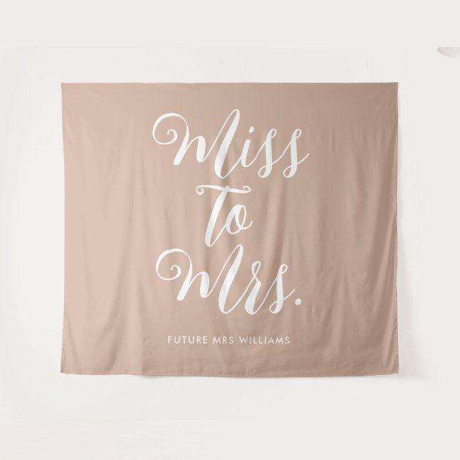 Miss to Mrs Retro Desert Theme Beige Bachelorette Tapestry (Front (Horizontal))