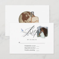 Miss To Mrs Travel Bridal Shower RSVP Card