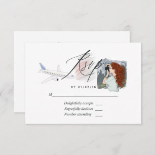 Miss To Mrs Travel Bridal Shower RSVP Card