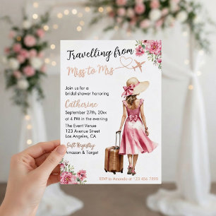 Miss To Mrs Travel Pink Bow Dress Bridal Shower