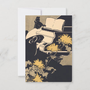 Miss Träumerei Playing Piano, Ethel Reed Thank You Card