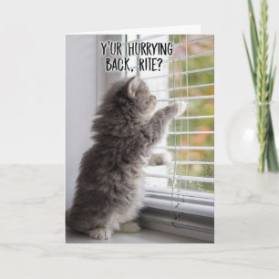Miss U Kitties Miss You Card