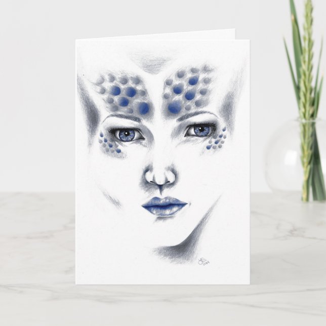 Miss Universe Alien Lady Art Greeting Card (Front)