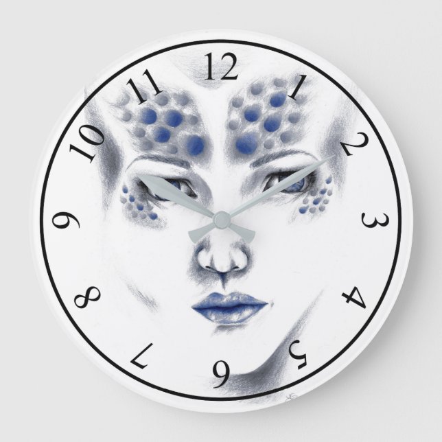Miss Universe Alien Lady Original Art Clock (Front)