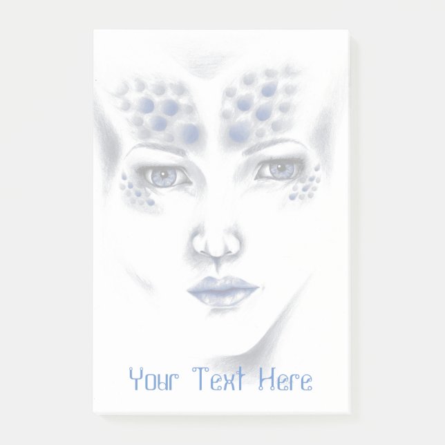 Miss Universe Alien Lady Original Art Sticky Notes (Front)
