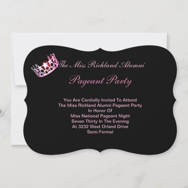 Miss USA America Pink Crown Invitation IV (Front)