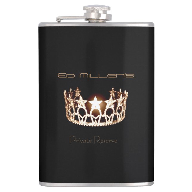 Miss USA America style Crown Flask Custom Name (Front)
