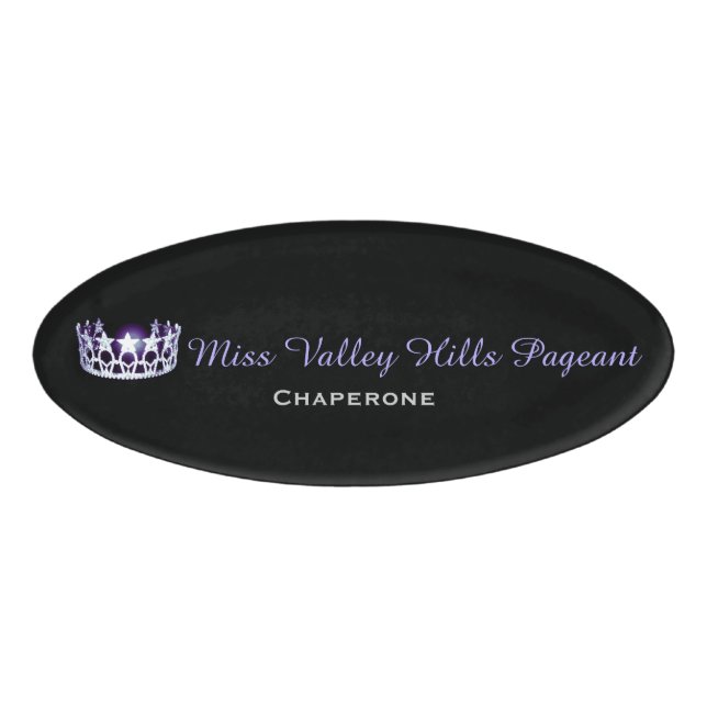 Miss USA America Style Oval Custom Name Tag (Front)