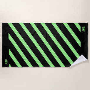 Miss USA Apple Green Stripe Crown Beach Towel