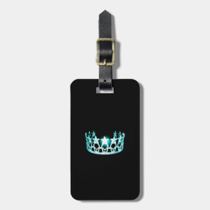 Miss USA Aqua Crown Luggage Tag-Vertical Tag