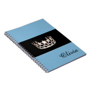 Miss USA Baby Blue Crown Notebook- Custom Name Notebook
