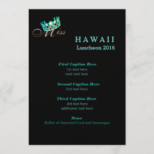 Miss USA Black Shimmer Luncheon Program Card