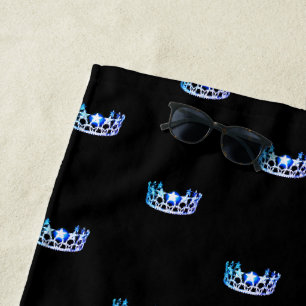 Miss USA Blue Crown Beach Towel