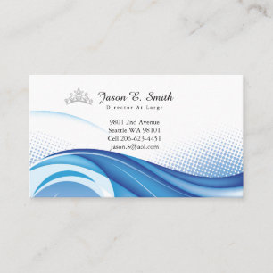 Miss USA Blue Crown Ocean Wave Business Card