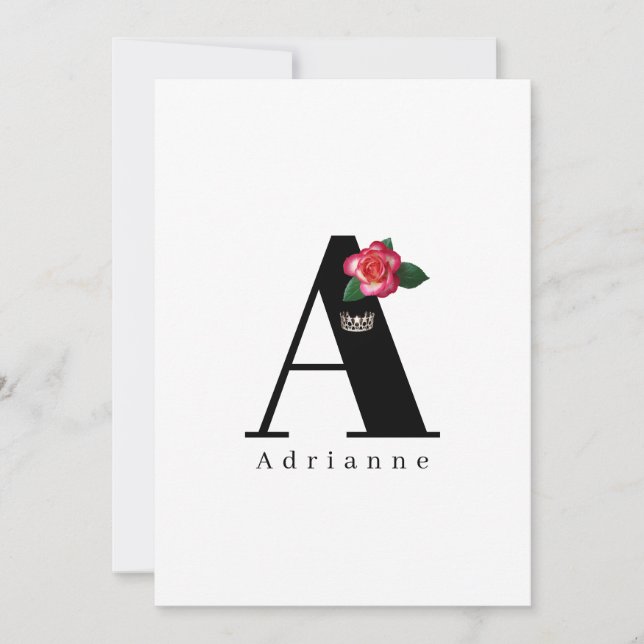 Miss USA Crown Flat Note Cards-Rose Card (Front)