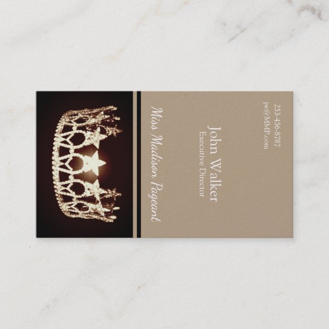 Miss USA Gold Crown Business Cards (Front)