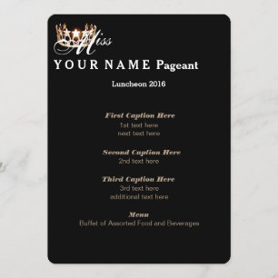 Miss USA Gold Crown Luncheon Program Card