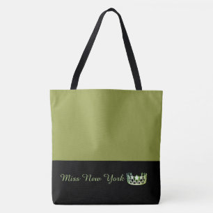 Miss USA Green Crown Tote Bag-LRGE Olive Bag